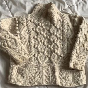Hand knitted cream knobby sweater
